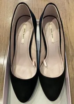 スエードパンプス 黒