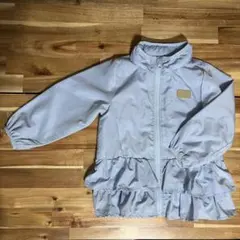 プティマイン フリル ウィンドブレーカー ライトブルー 110cm フード収納可