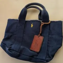 【ポロ・ラルフ・ローレン】ミニ　トートバッグ　紺　RALPH LAUREN