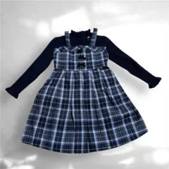 anyfam kidsチェックプリーツジャンパースカート　長袖ニットセット
