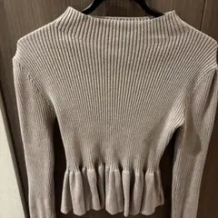 GRL リブ編みフリル裾セーター S