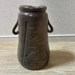備前焼 耳付 花入 花瓶 フラワーベース 一輪挿し 壺 陶印