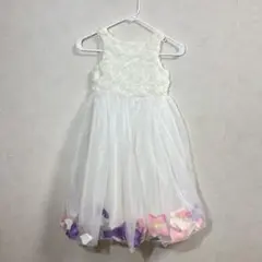 ホワイト花柄ドレス