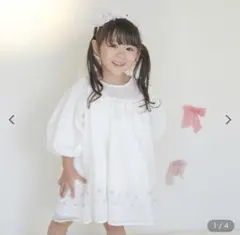 コトコット♡裾刺繍 シアーパフ ワンピースのサムネイル