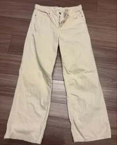 値下げ！UNIQLO ワイドストレートデニム クリーム