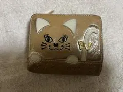 アナスイ ANNA SUI 猫 ねこ刺繍 2つ折り財布 ゴールドのサムネイル