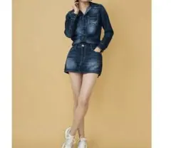 GYDA ジェイダ ウエスタンデニムスカートライクショーパン M ブルー