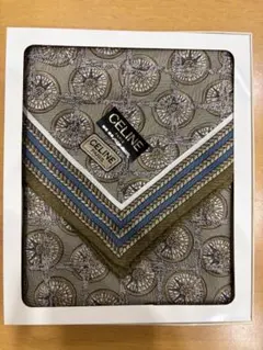 CELINE 幾何学模様 シルクハンカチ