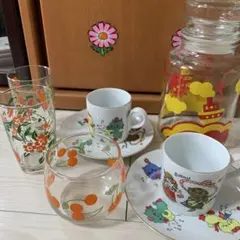 レトロ ポップ 食器セット カップ＆ソーサー ガラス瓶のサムネイル