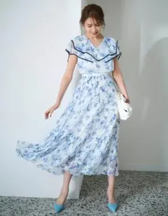 新品タグ付✨JUSGLITTY 配色Iラインタイトワンピースパイピングバイ 
