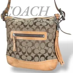 COACH コーチ ショルダーバッグ シグネチャー レザー キャンバス 斜め掛け