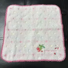 ローラアシュレイハンドタオル ローラアシュレイタオルハンカチ　イチゴ刺繍