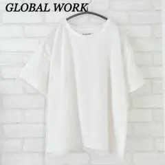 【美品】グローバルワーク　チュールレースドット半袖Tシャツ　ホワイト　白