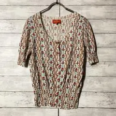 Vivienne Westwood 花柄ボウタイ付き 五分袖カーディガン 綿 Vivienne Westwood 花柄ボウタイ付き 五分袖カーディガン 綿 - メルカリ