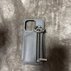 グレー iPhoneケース ジッパー付きのサムネイル