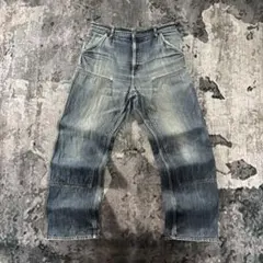 34×34 Carhartt デニム ダブルニー 縦落ち ヒゲ 雰囲気系 希少