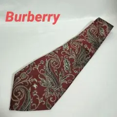 Burberry ボルドー ペイズリー柄 ネクタイ