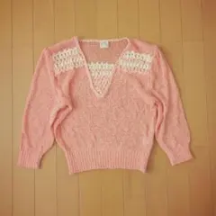 昭和レトロ　MC SISTER ショート丈透かし編みニットのサムネイル
