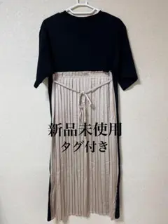 Dreamy Mins レディース 半袖 ロングワンピース プリーツ　ワンピース