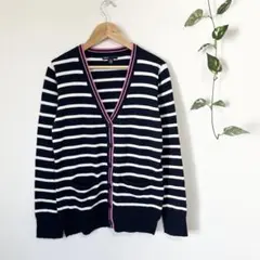 【GAP Kids】ギャップキッズ　ボーダーVネックカーディガン　綿100%