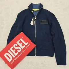 現行 DIESEL ドライバーズニット ヴィンテージ加工 ネイビー XL 現行 DIESEL ドライバーズニット ヴィンテージ加工 ネイビー XL