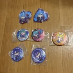 初音ミク 鏡音リン KAITO 缶バッジ　ラバーマスコット