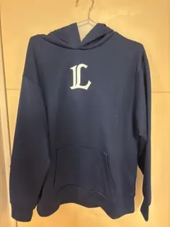 埼玉西武ライオンズ パーカー ネイビー L 胸ロゴ プルオーバー