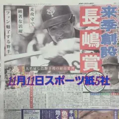 匿名配送！送料込み！ 11月11日 朝刊　 スポーツ紙全5社