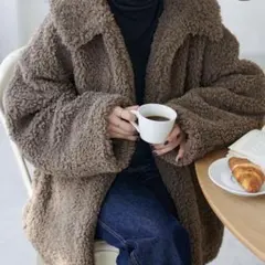 ディスコート　モコモコアウター　茶色