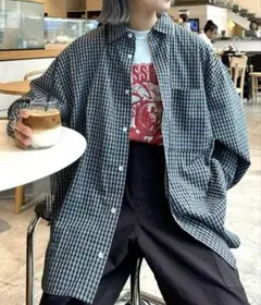 未使用。CIAOPANICTYPYルーズシルエットチェックシャツ