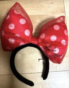 ミニーマウス 赤い水玉リボンカチューシャ ディズニー