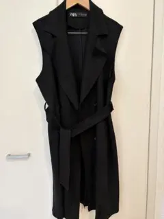 ZARA黒 ダブルブレスト ノースリーブ ワイドレッグジャンプスーツ 