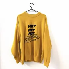 HOT HOT HOT ホットドッグ柄 クルーネックニット マスタードのサムネイル