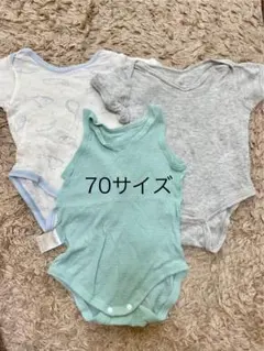 ベビー用ボディスーツ 70cm 3点セット メッシュ　肌着　ロンパース　子供
