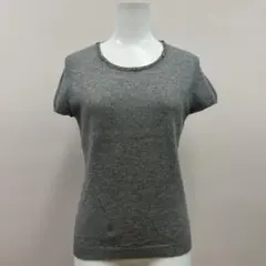 K's CASHMERE カシミヤ　ニット　ビジュー　半袖 カシミヤ100％