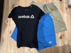 Reebok Tシャツ Yonex Wilsonショートパンツ 3点セット