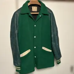 DeLONG スタジャン 希少 グリーン ローズボール購入 サイズ40 USED