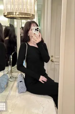 カシュクールタイトニットワンピース[ru1136]