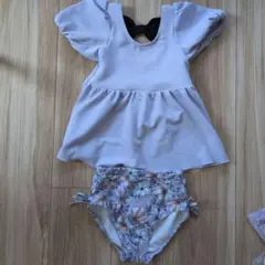 【ブランシェス】女の子用セパレート水着 薄紫色 120サイズ