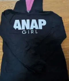 ANAP GIRL フード付き ブラックパーカー　Sサイズ