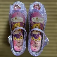 ディズニー　プリンセス　ラプンツェル サンダル ストラップ　パープル　19cm