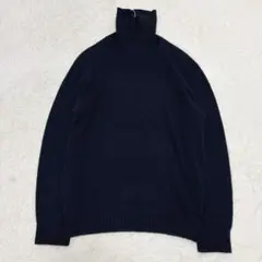 【美品】ブリッラペルイルグスト カシミヤ100% タートルネックニット ネイビーのサムネイル
