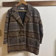 【値下げ】ブラウンチェックコート