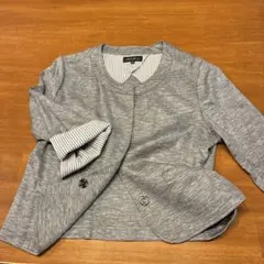 Eddie Bauer ノーカラージャケット グレー PL