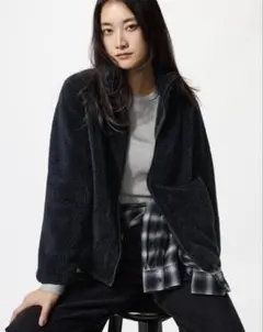 ユニクロ　ファーリーフリースフルジップジャケット　ブラック　S