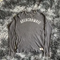 アバクロ サーマル ロンT カレッジロゴ グレー y2k L