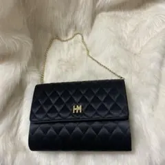 H&M キルティングショルダーバッグ ブラック