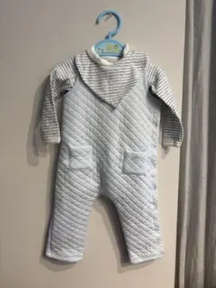【プチバトー】男の子用3点セット(74㎝スタイ、ロンパース、サロペット)