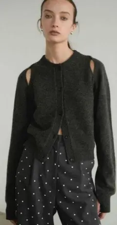 CLANE ARRANGE KNIT TOPS グレー1 美品 クリーニング済