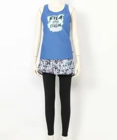 【9号 M】 新品 レディース タンキニ 3点セット 水着 FILA フィラ青